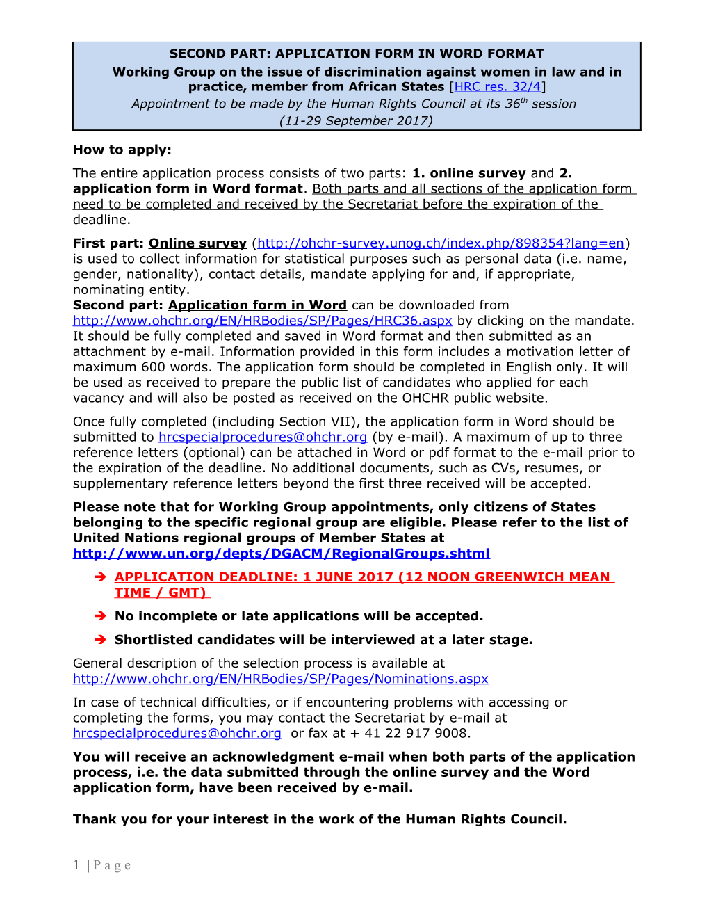 Human Rights Council Secretariat (Standardized Form) s7