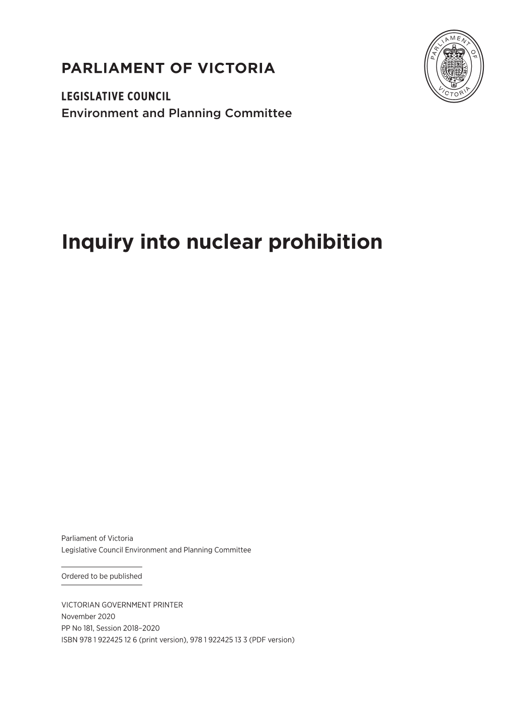 Inquiry Into Nuclear Prohibition
