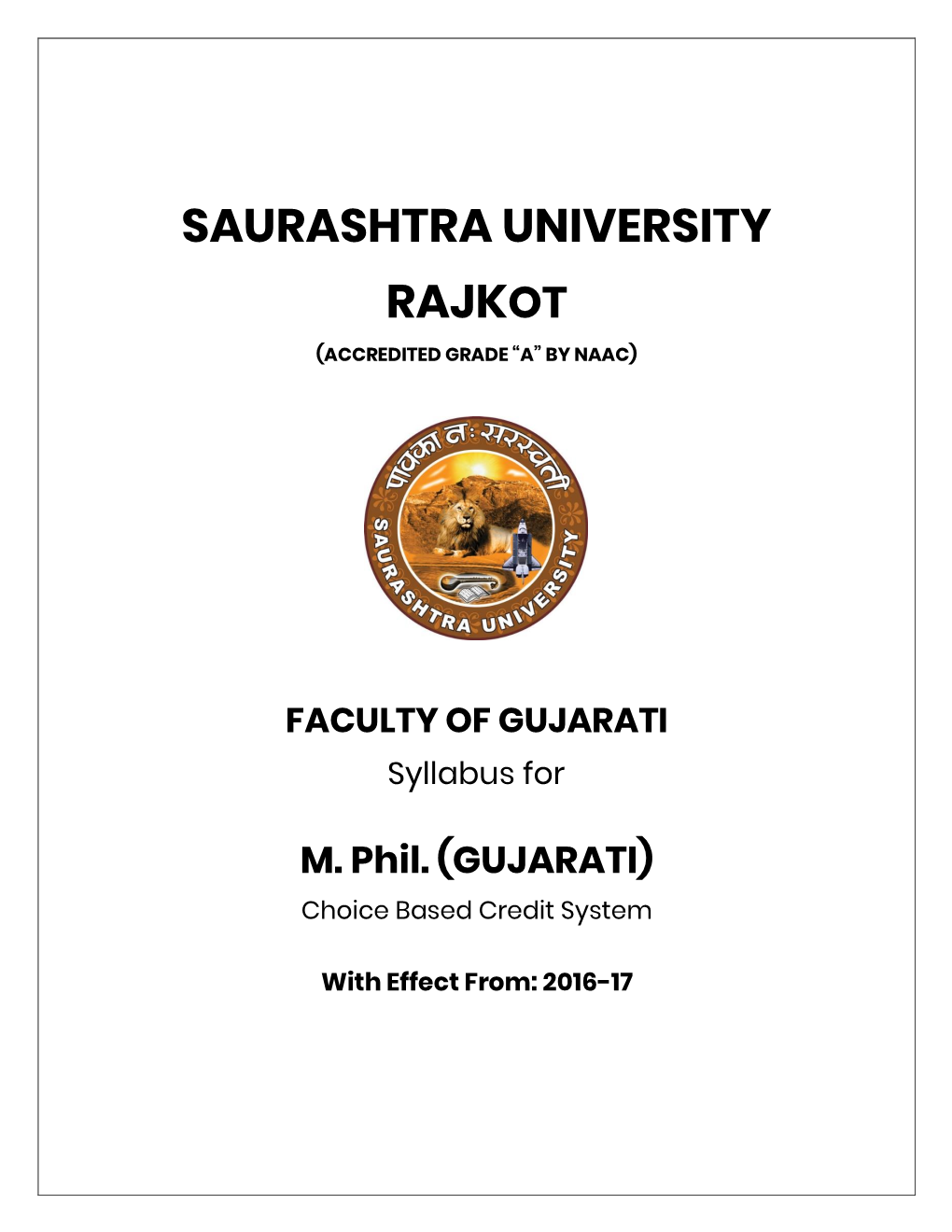 M.Phil. Gujarati