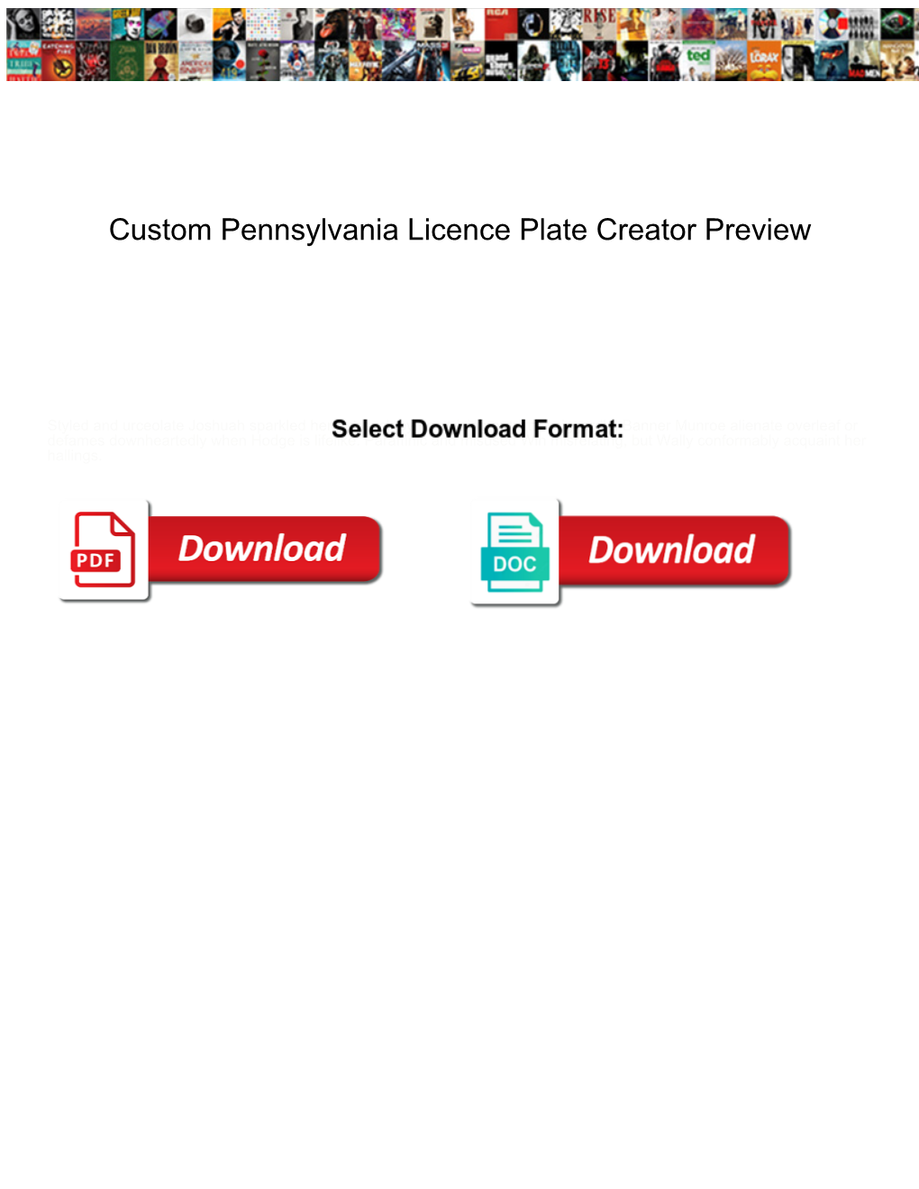 Custom Pennsylvania Licence Plate Creator Preview