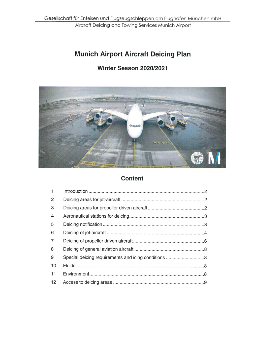 Munich Airport Aircraft Deicing Plan