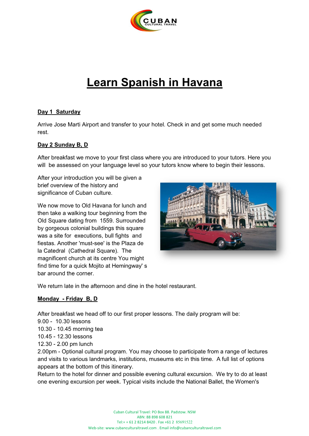 Learn Spanish in Havana