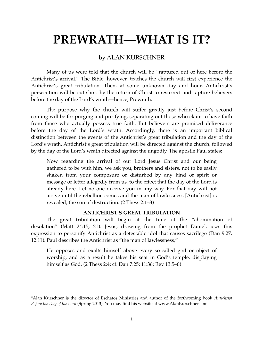 What Is Prewrath?