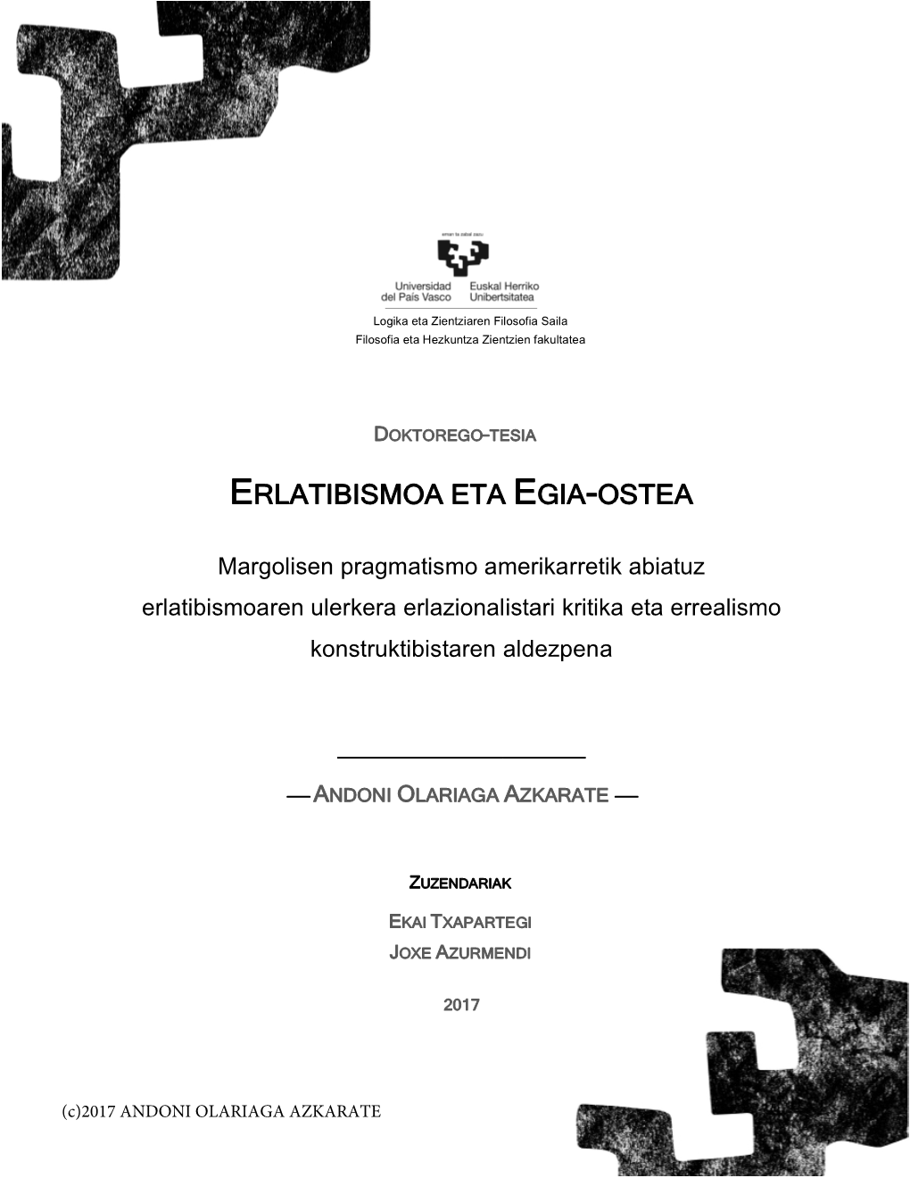 Erlatibismoa Eta Egia-Ostea