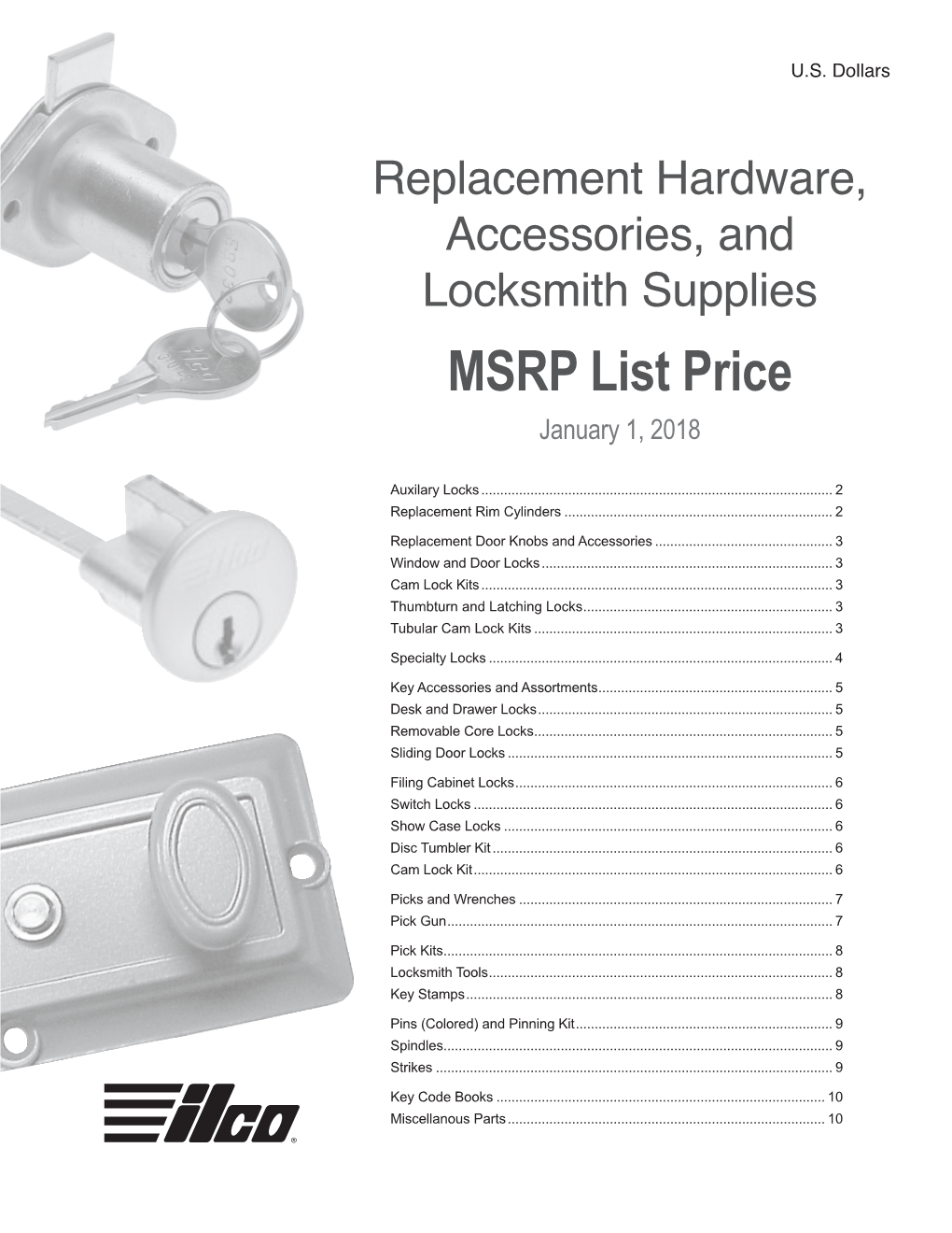 2018 Ilco Replacement Hardware Price Book