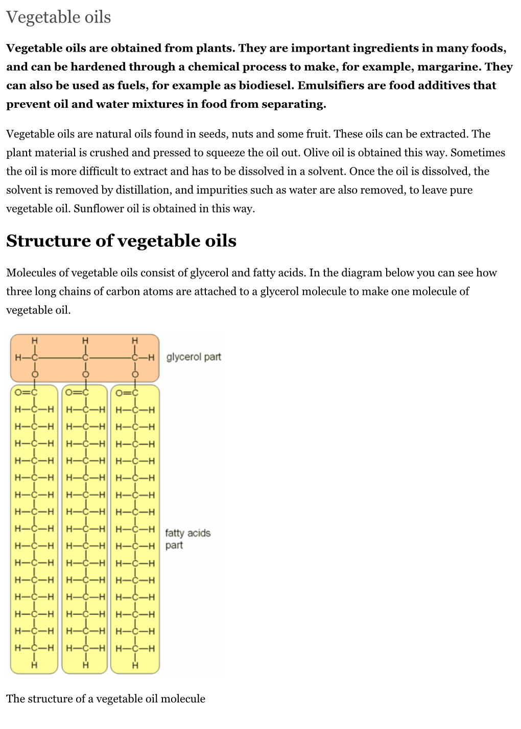 Vegetable Oils