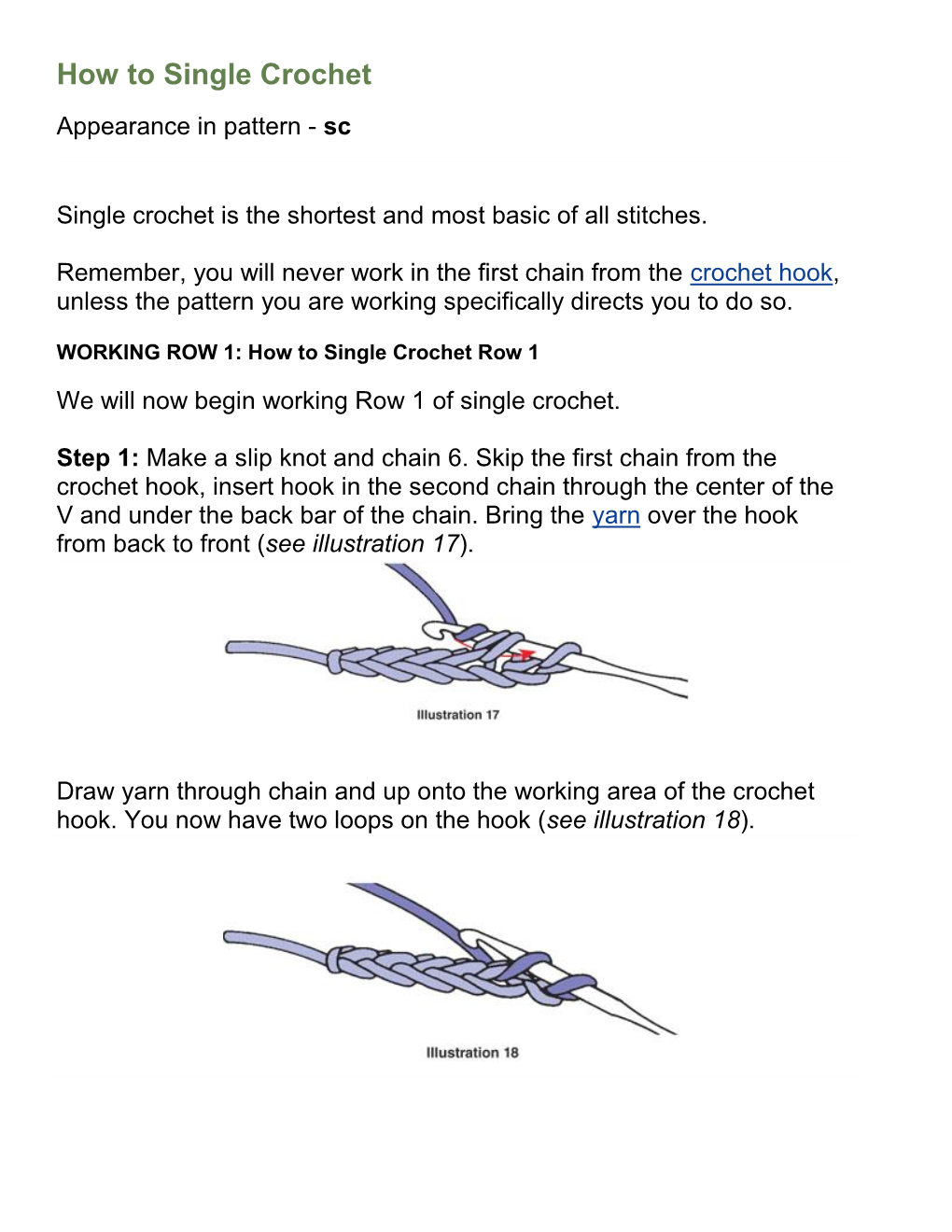 Single Crochet Stitch [PDF]