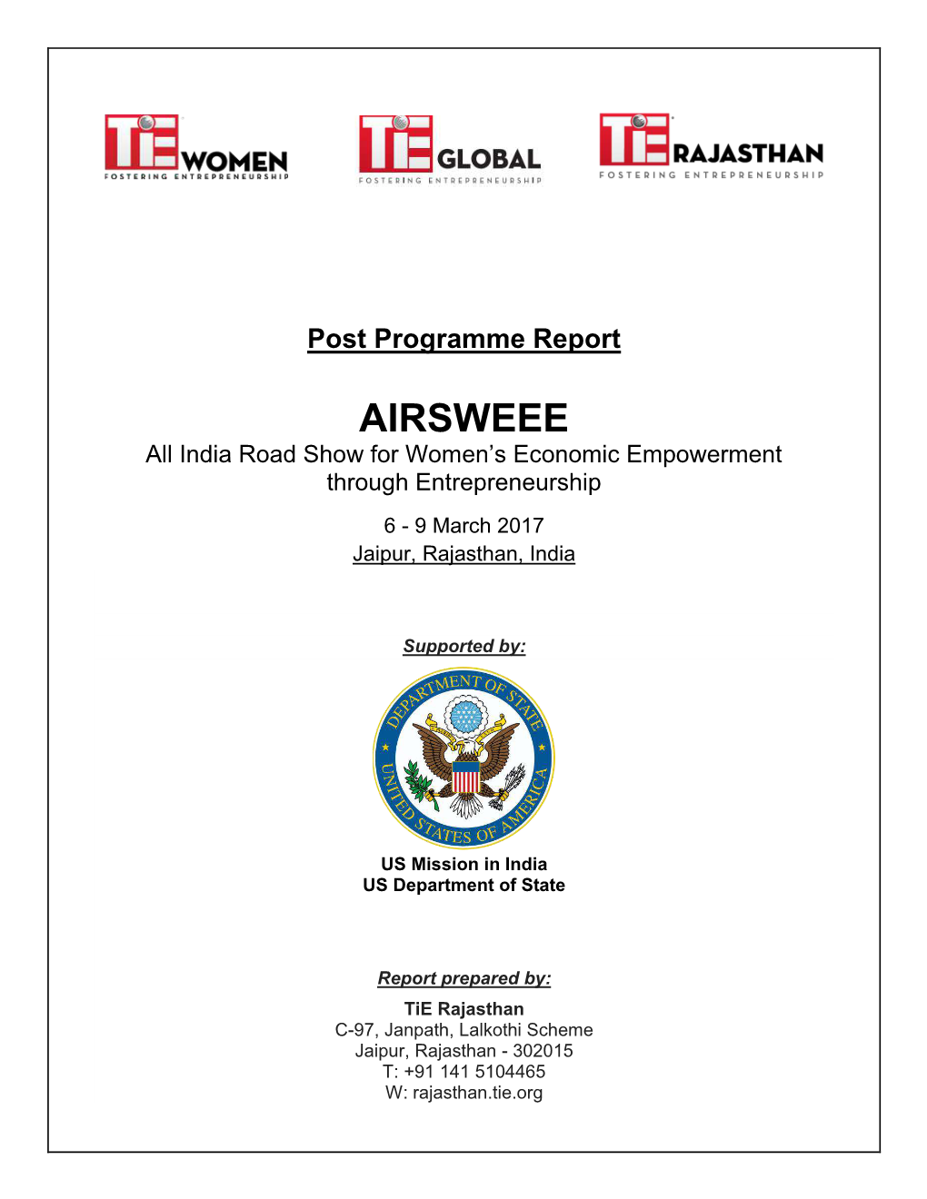 AIRSWEEE All India Road Show for Women’S Economic Empowerment Through Entrepreneurship