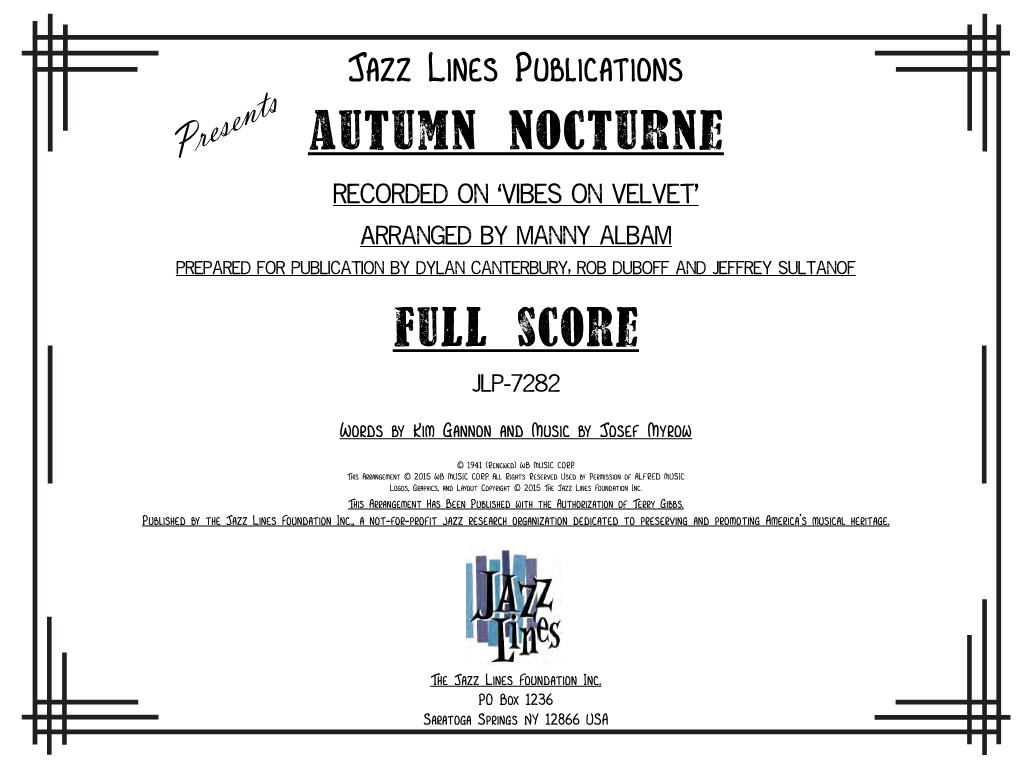 Autumn Nocturne Full Score