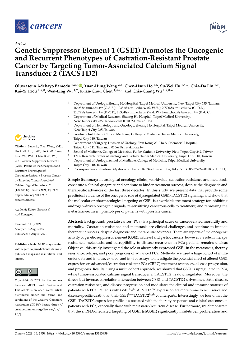 Genetic Suppressor Element 1 (GSE1) Promotes the Oncogenic and Recurrent Phenotypes of Castration-Resistant Prostate Cancer by T