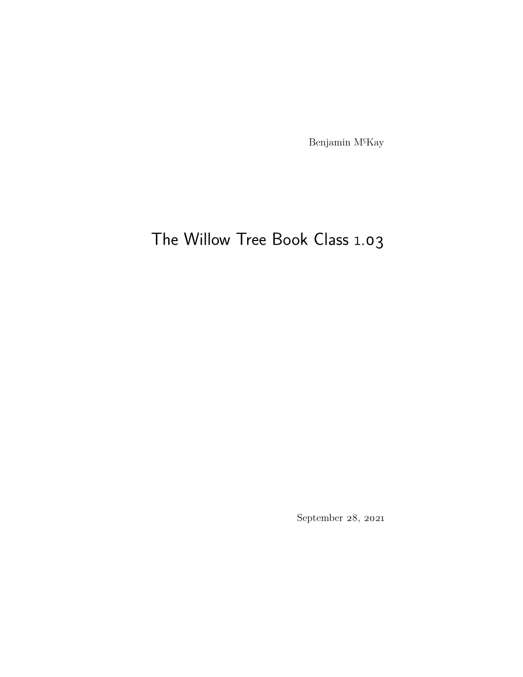 The Willow Tree Book Class