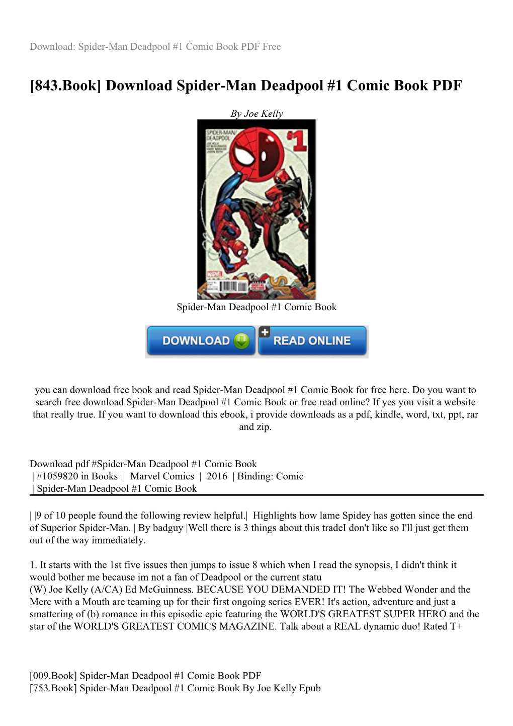 Download Spider-Man Deadpool #1 Comic Book PDF