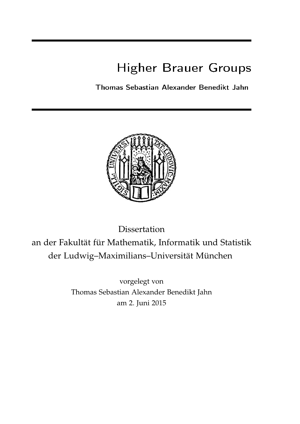 Higher Brauer Groups