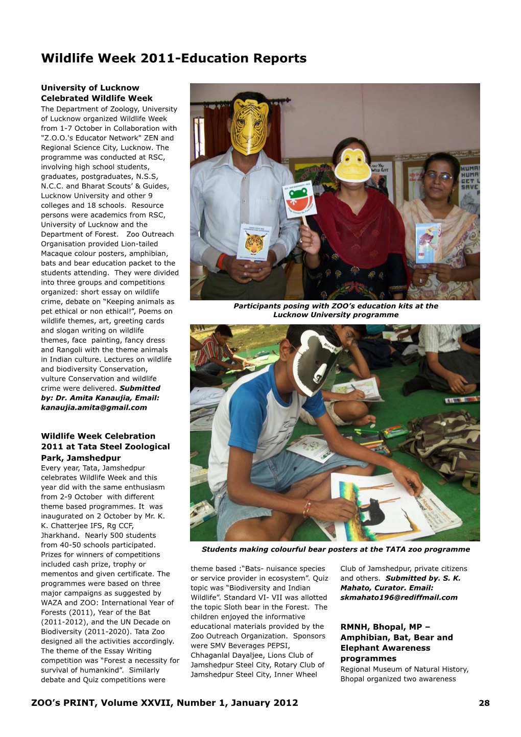 Wildlife Week 2011-Education Reports