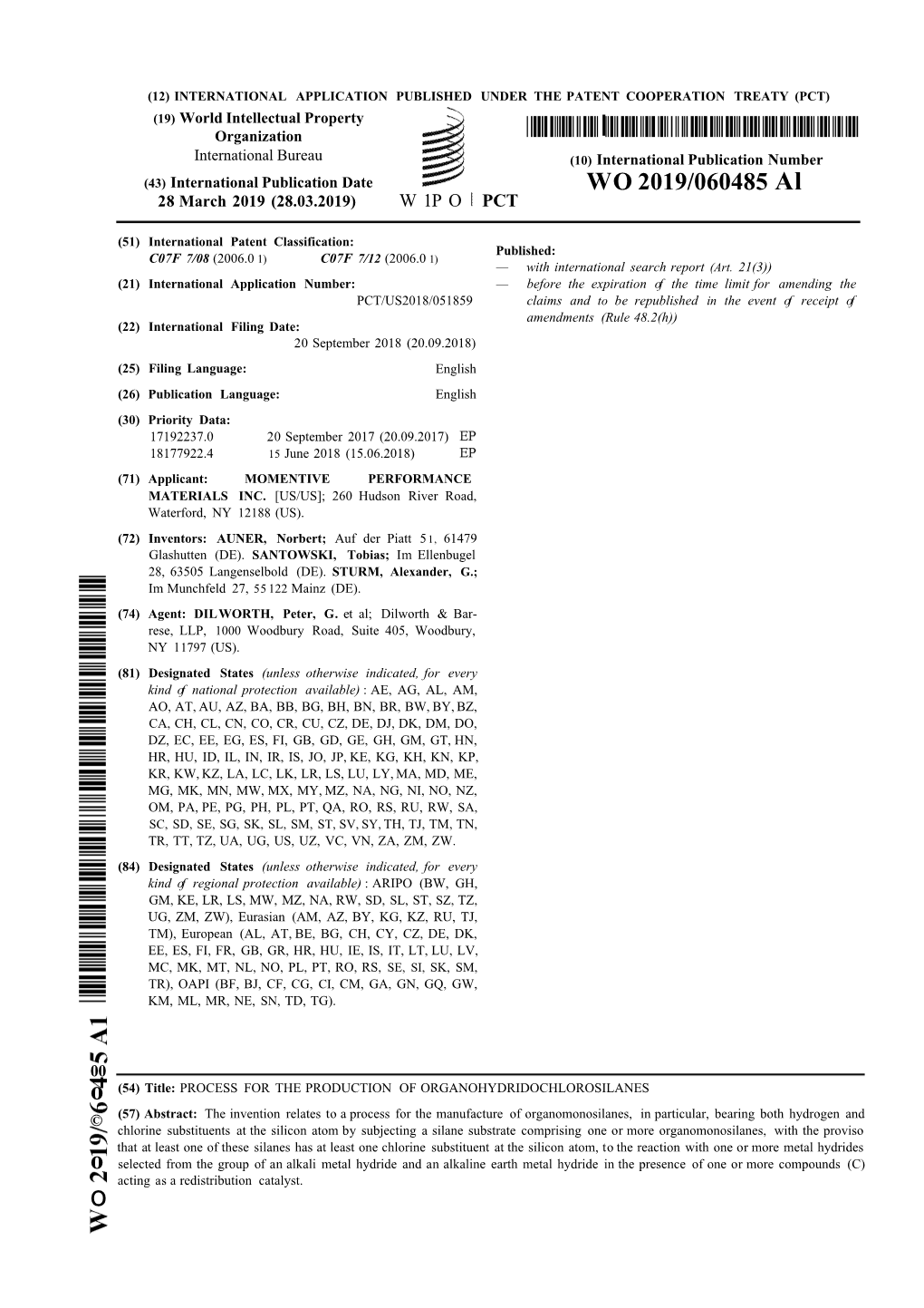 WO 2019/060485 Al 28 March 2019 (28.03.2019) W 1P O PCT