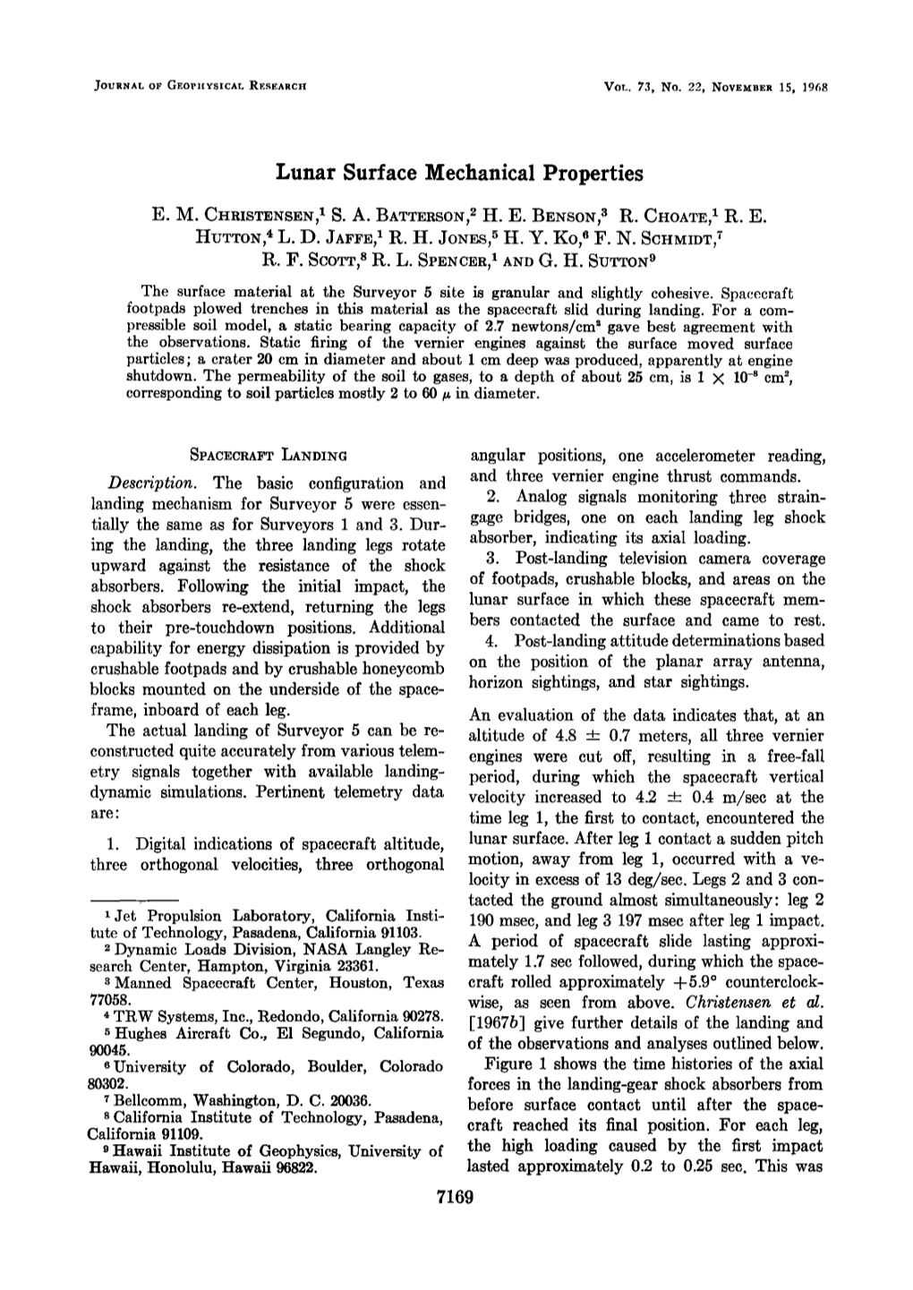 Lunar Surface Mechanical Properties