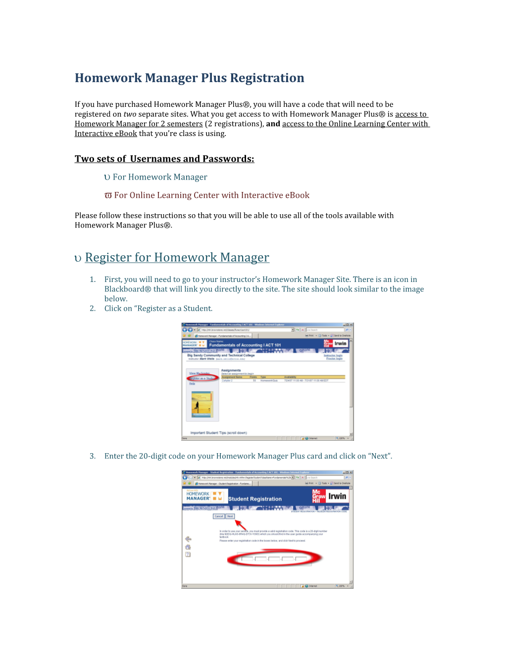 Homework Manager Plus Registration