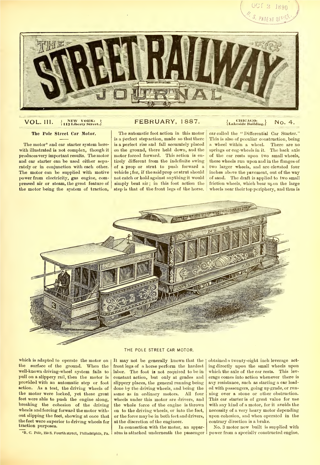 THE STREET RAILWAY JOURNAL, February, 1881