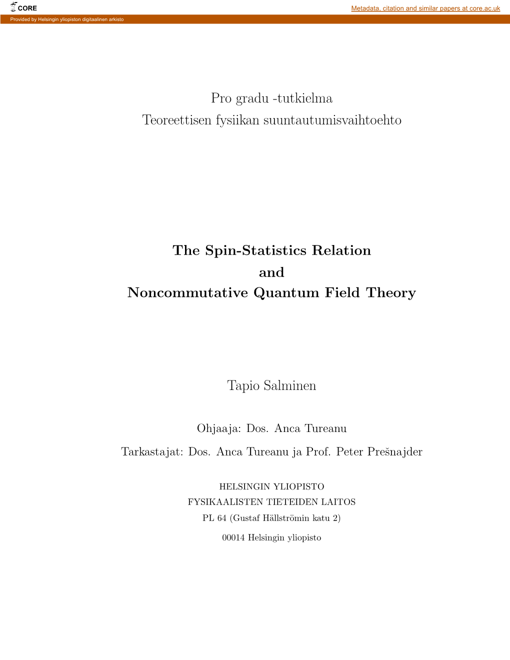 The Spin-Statistics Relation and Noncommutative Quantum Field Theory