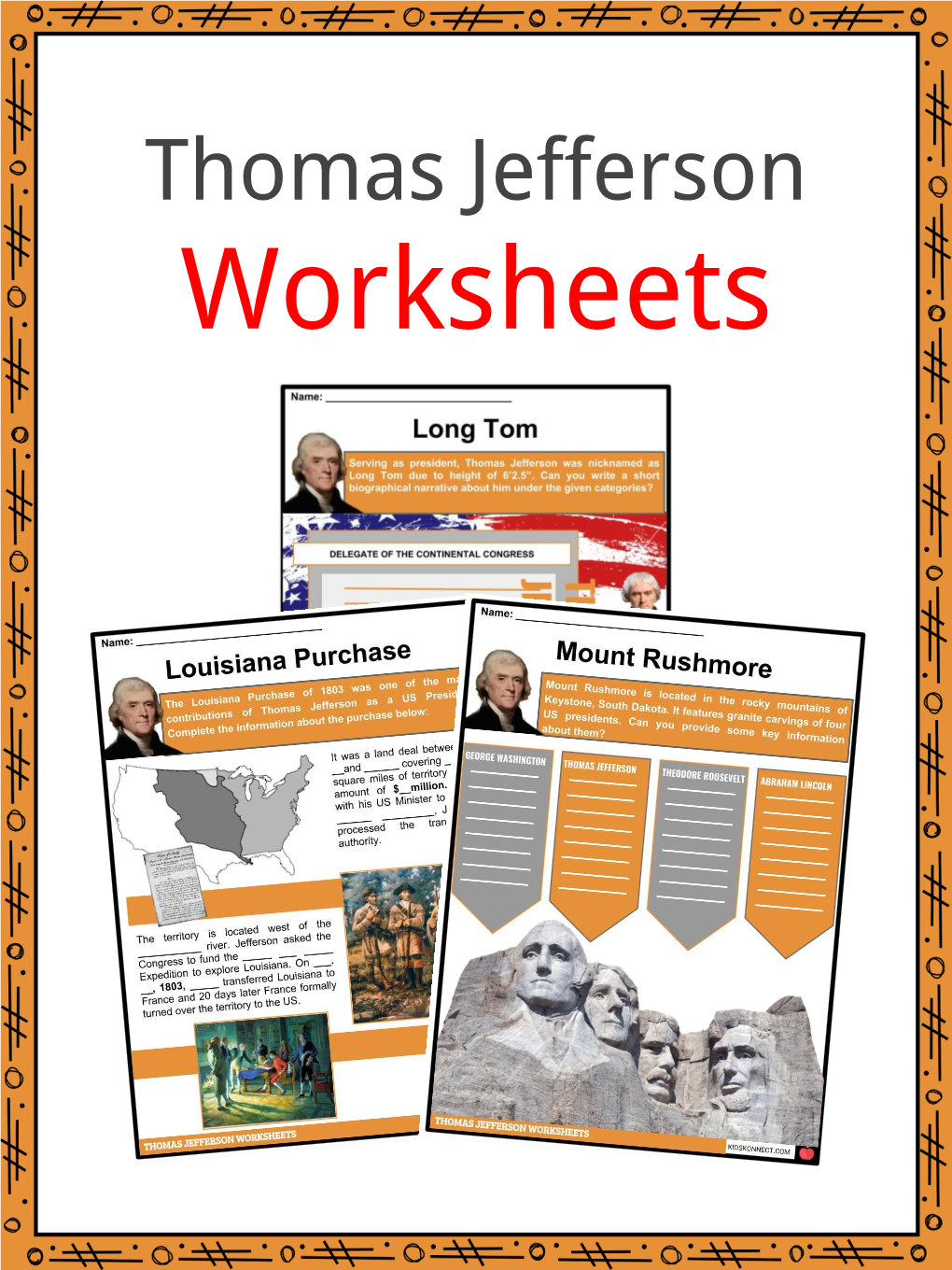 Thomas Jefferson Worksheets Thomas Jefferson Facts