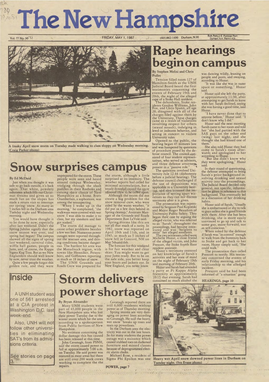 The New Hampshire, Vol. 77, No. 51 (May 1, 1987)