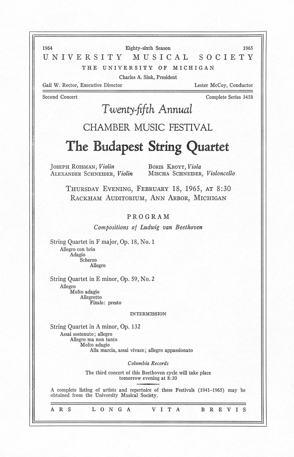 The Budapest String Quartet