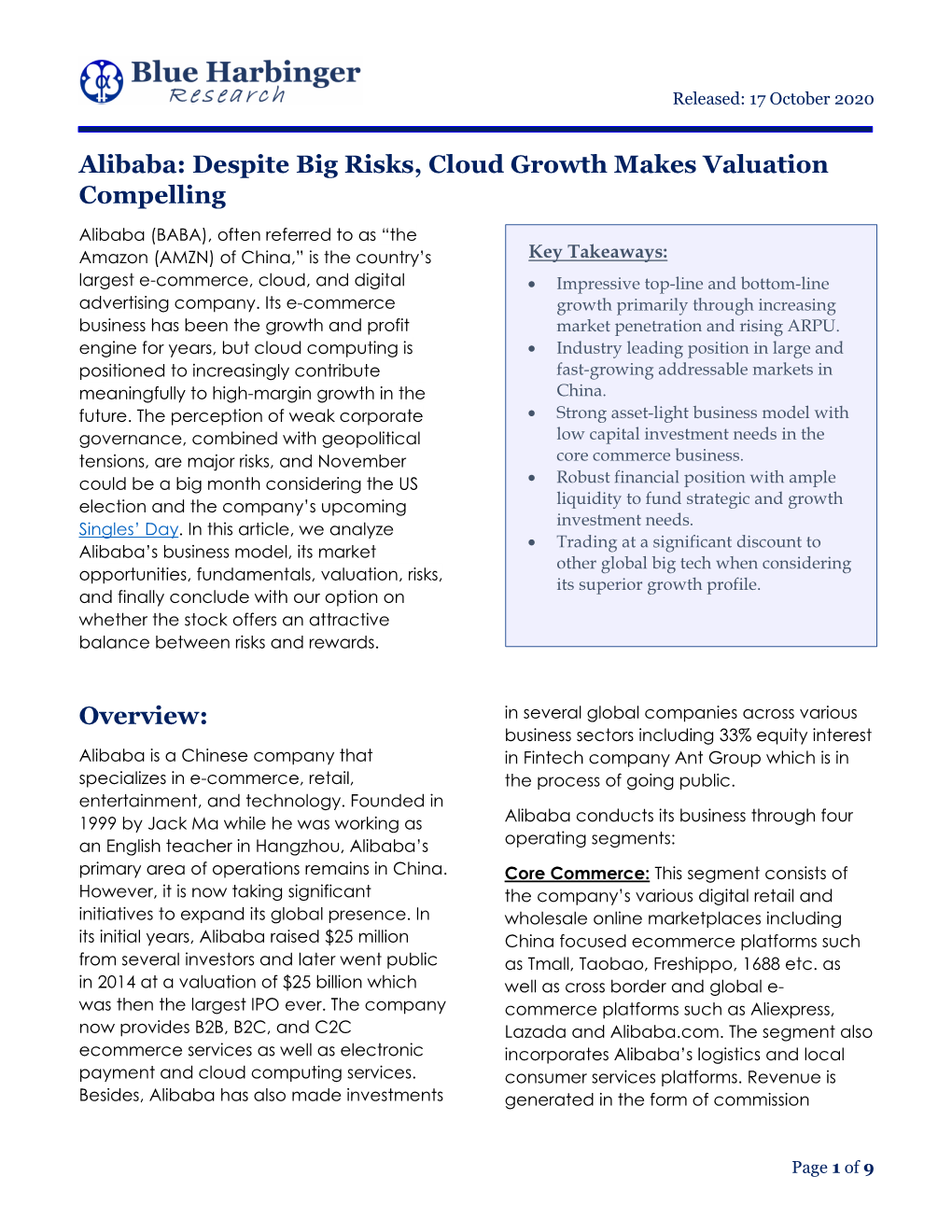 Alibaba: Despite Big Risks, Cloud Growth Makes Valuation Compelling