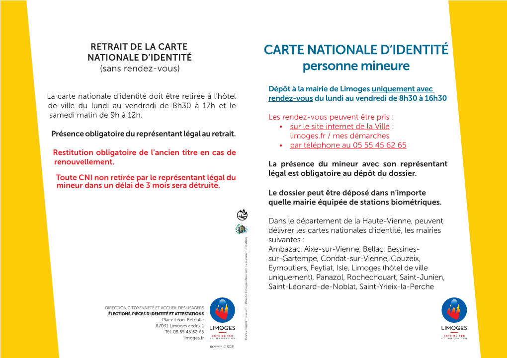 CARTE NATIONALE D'identité Personne Mineure