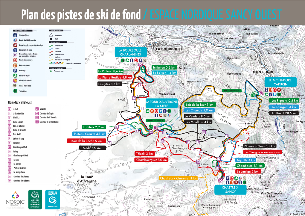 Plan Des Pistes De Ski De Fond / ESPACE NORDIQUE SANCY OUEST