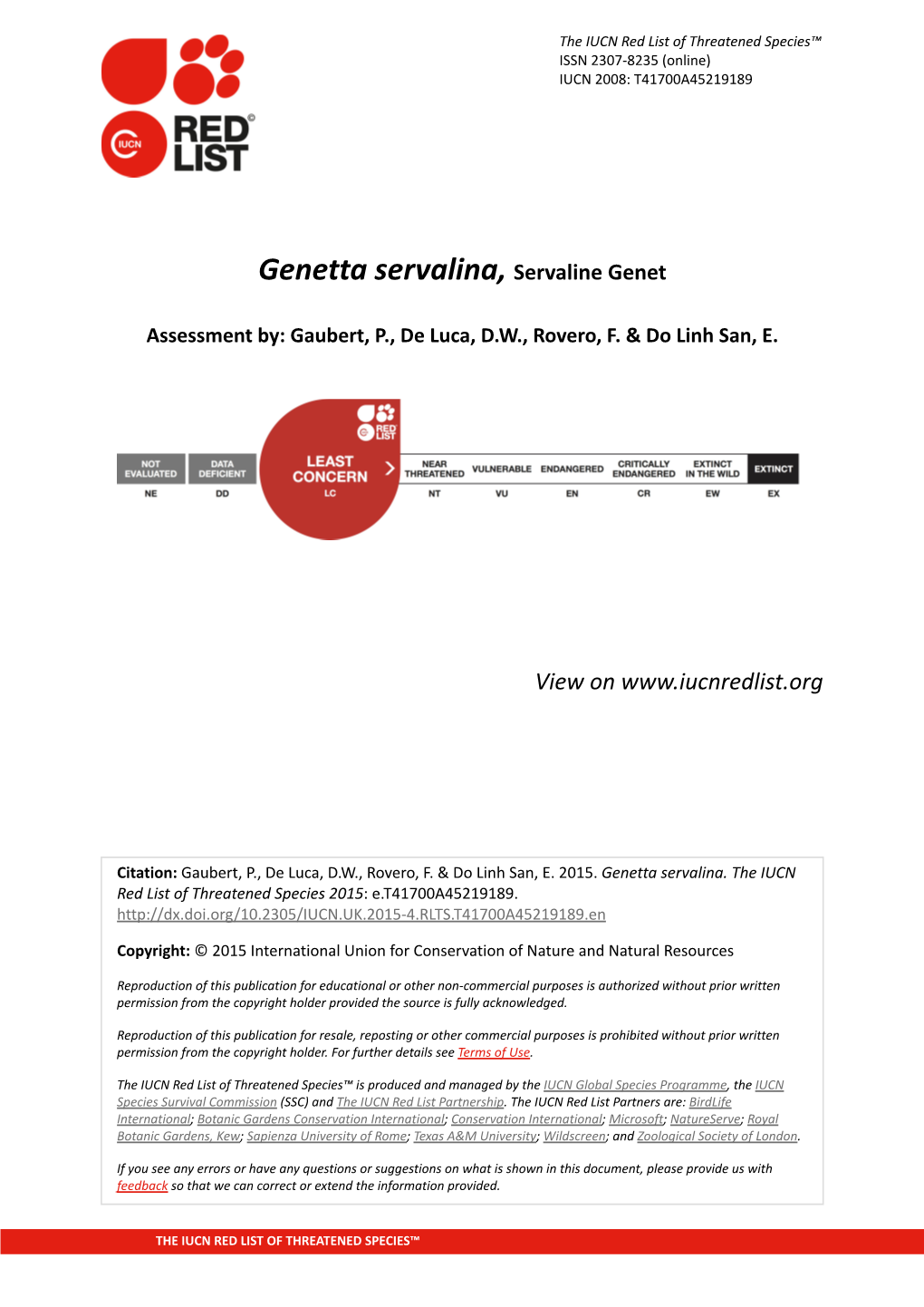 Genetta Servalina, Servaline Genet