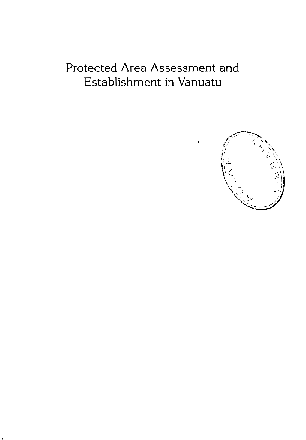 Protected Area Assessment and Establishment in Vanuatu