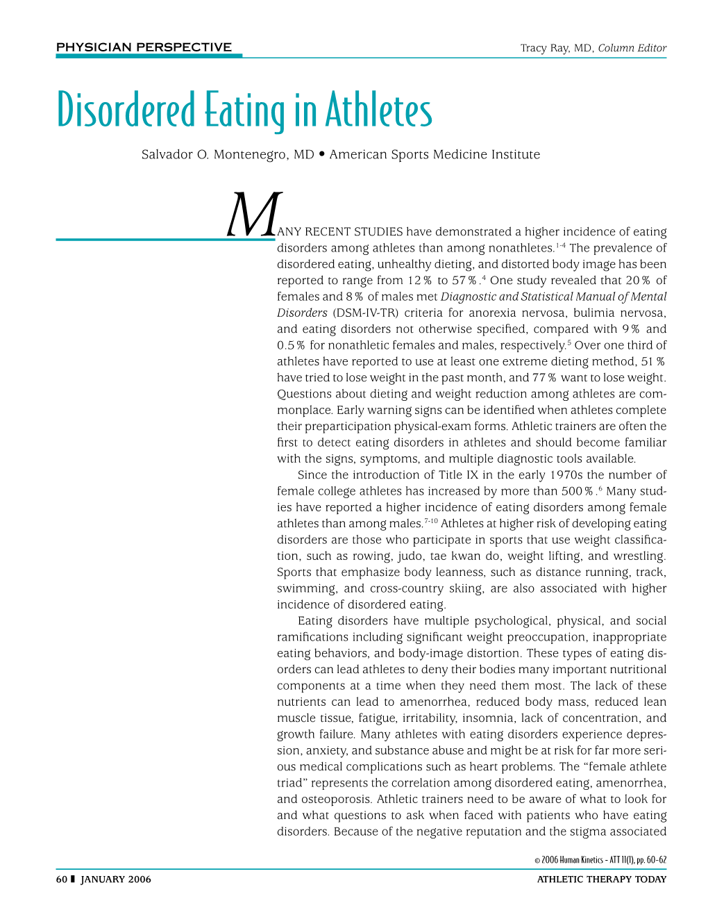 Disordered Eating in Athletes