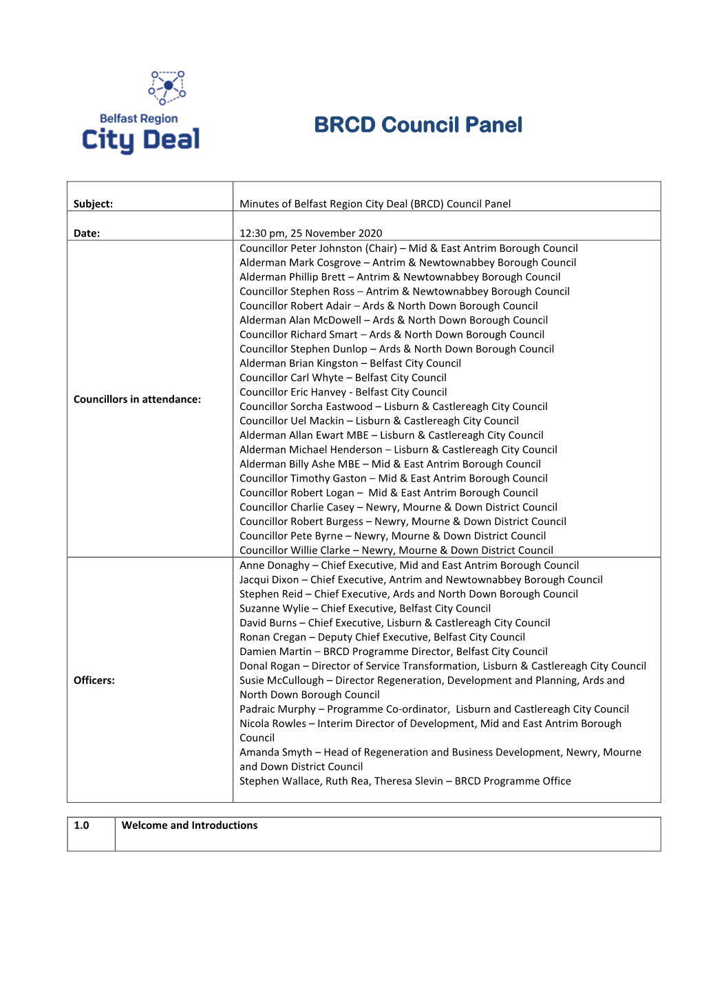 BRCD Council Panel