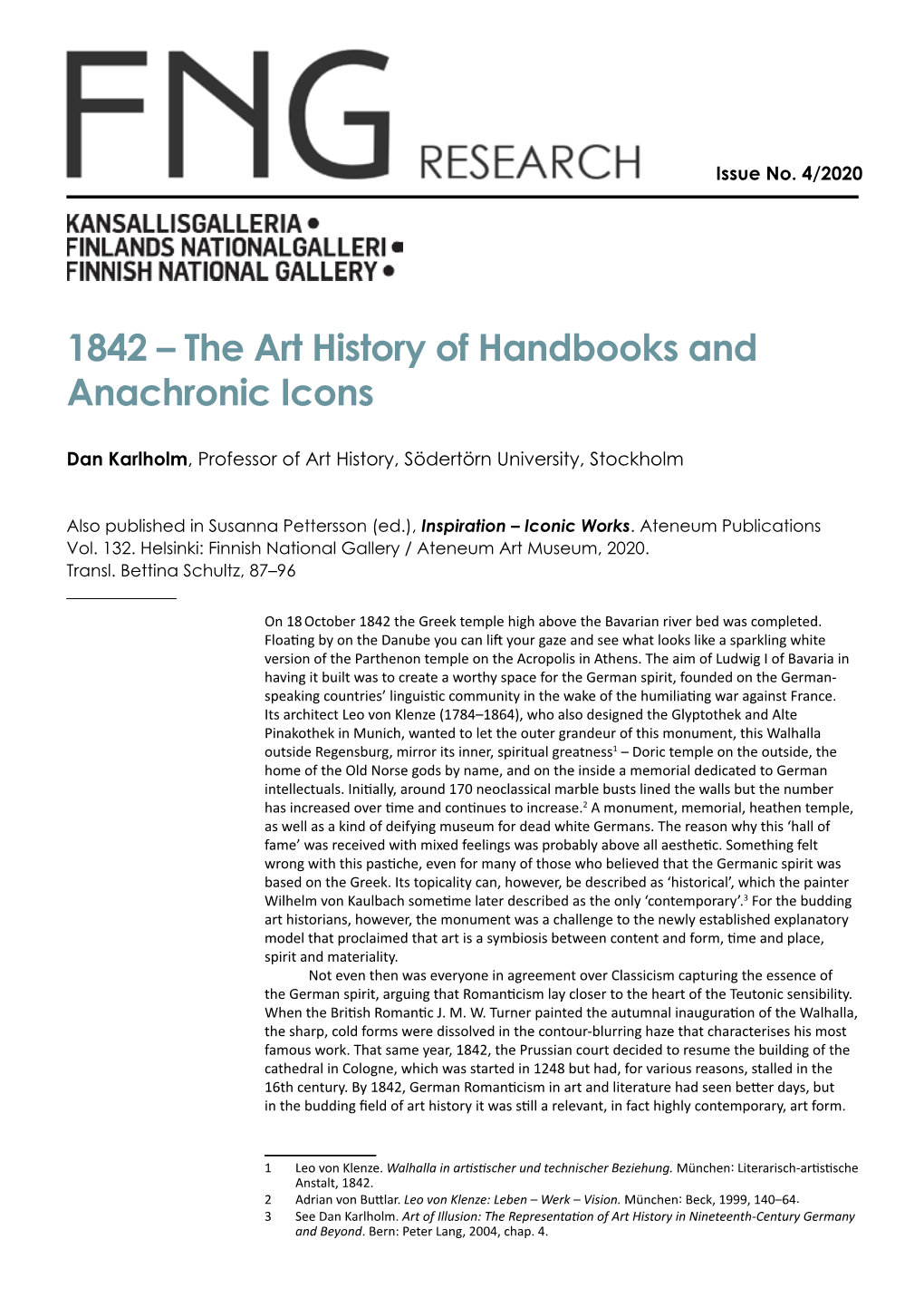 The Art History of Handbooks and Anachronic Icons