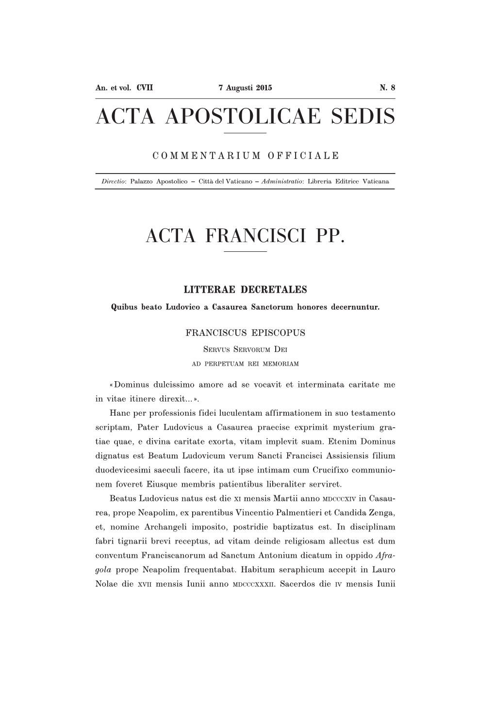 Acta Apostolicae Sedis