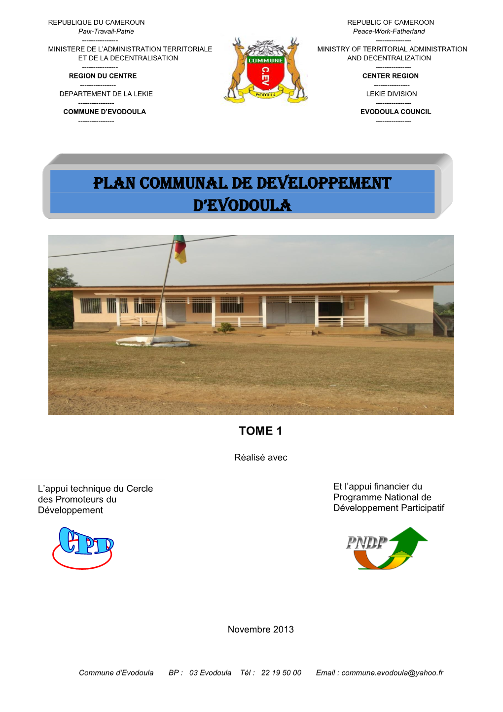 Plan Communal De Developpement D'evodoula