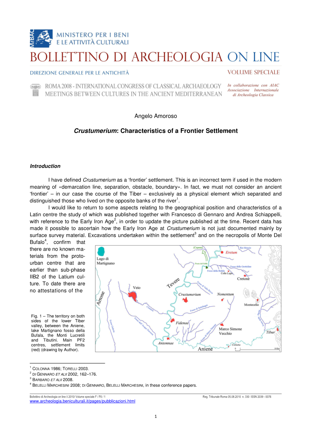 Crustumerium : Characteristics of a Frontier Settlement