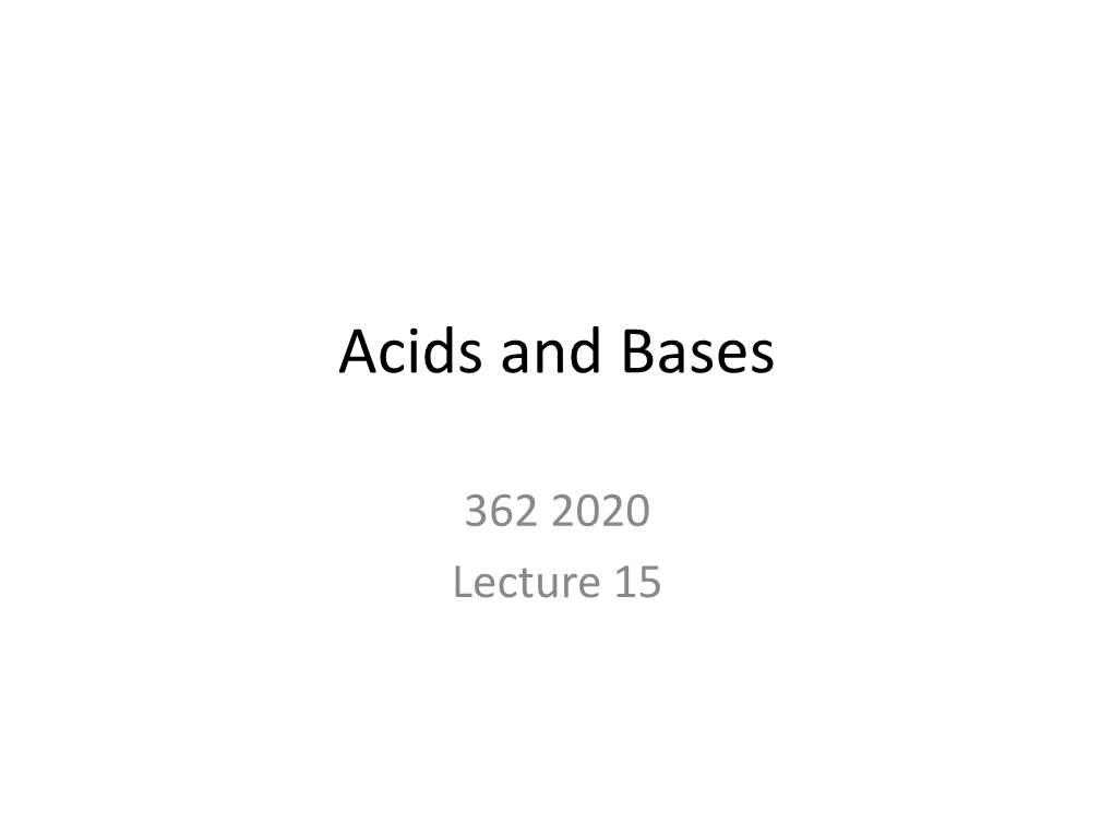 Acids and Bases