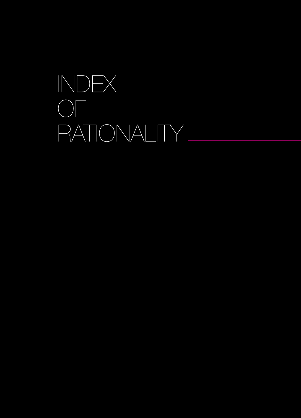 Index of Rationality INDEX of RATIONALITY 3 and 4