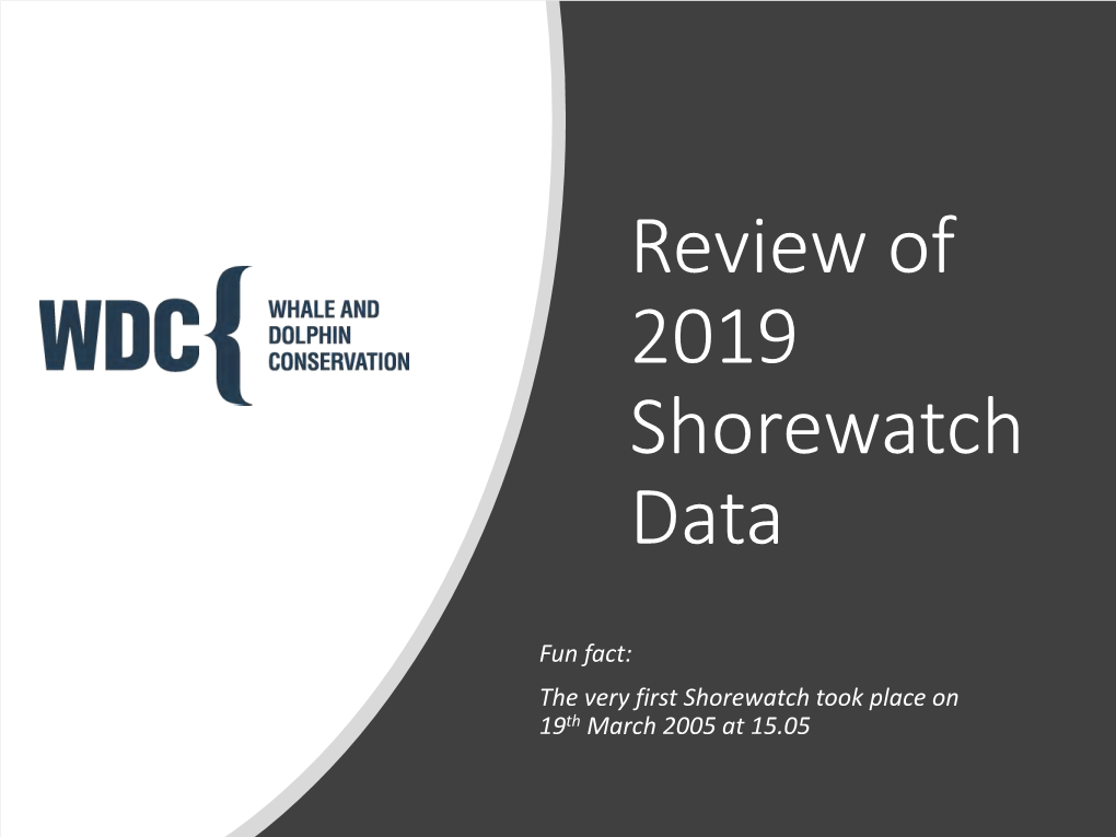 Review of 2019 Shorewatch Data