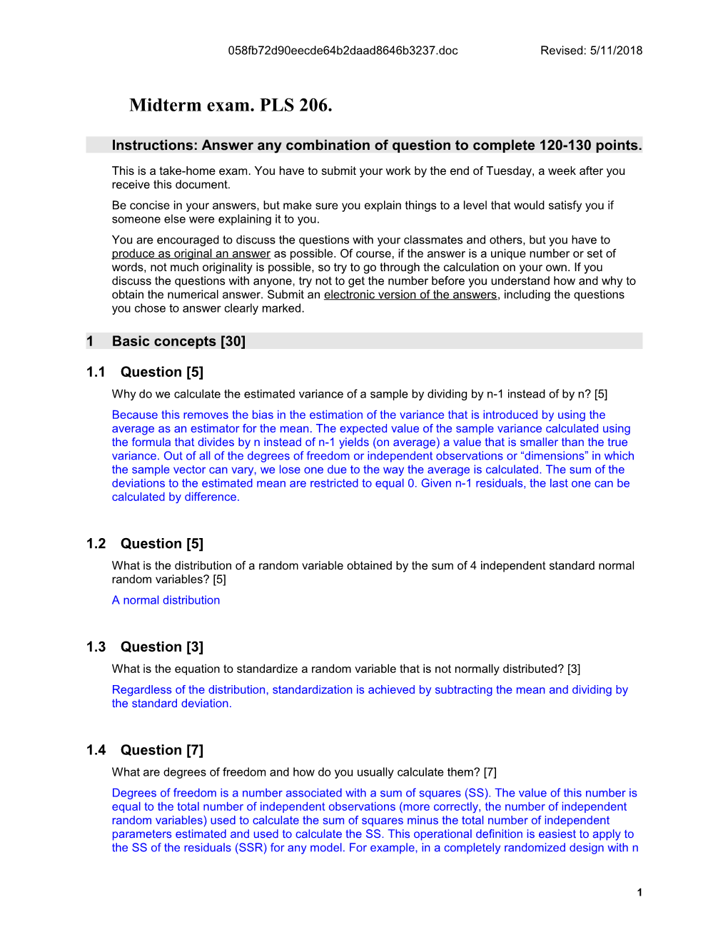 Instructions: Answer Any Combination of Question to Complete 120-130 Points