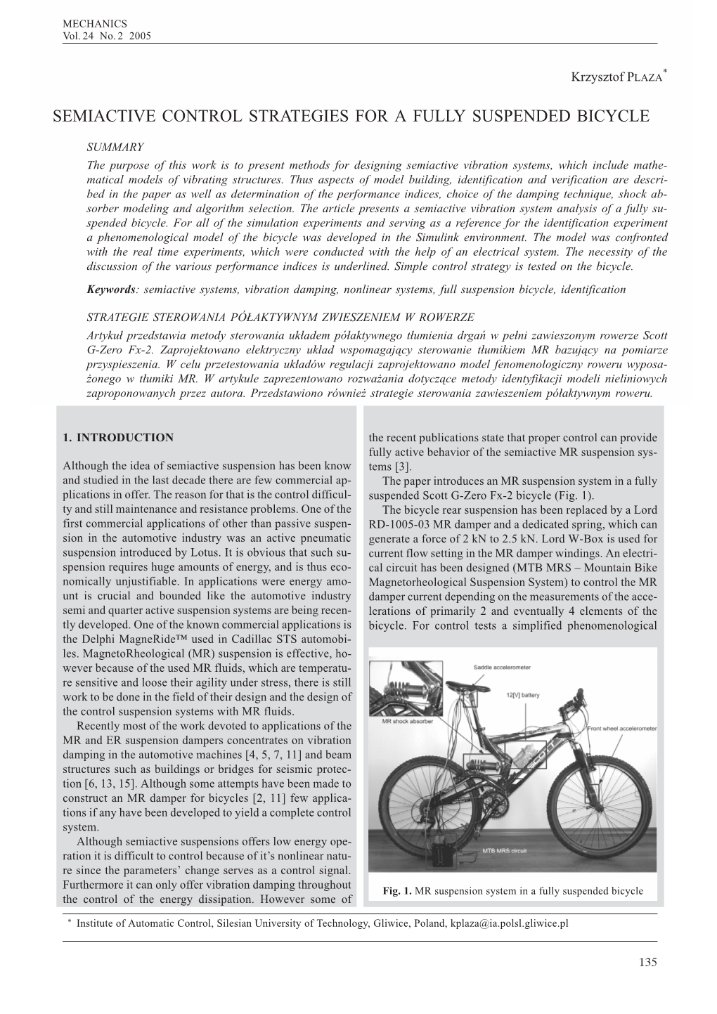 Semiactive Control Strategies for a Fully Suspended Bicycle