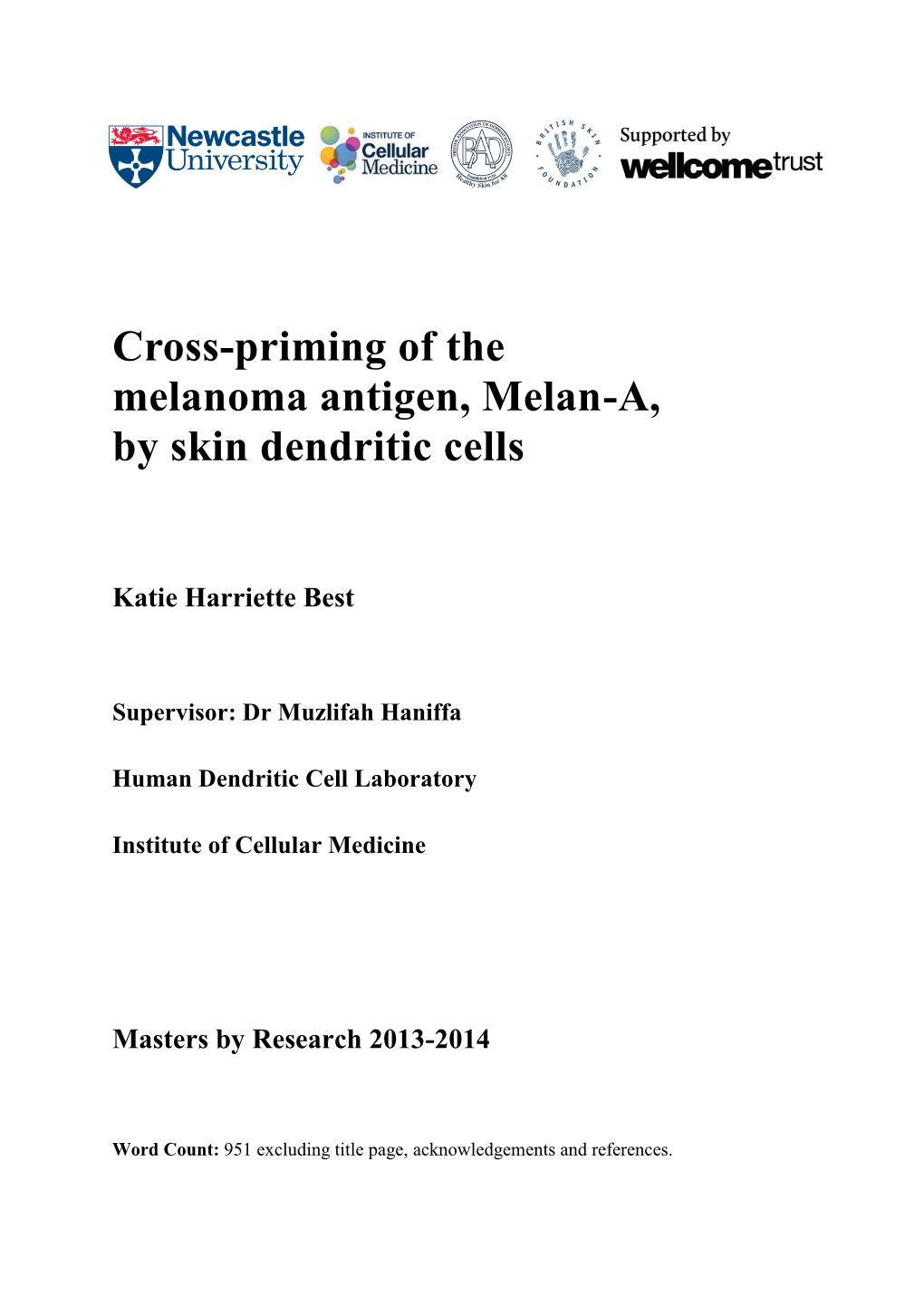 Cross-Priming of the Melanoma Antigen, Melan-A, by Skin Dendritic Cells