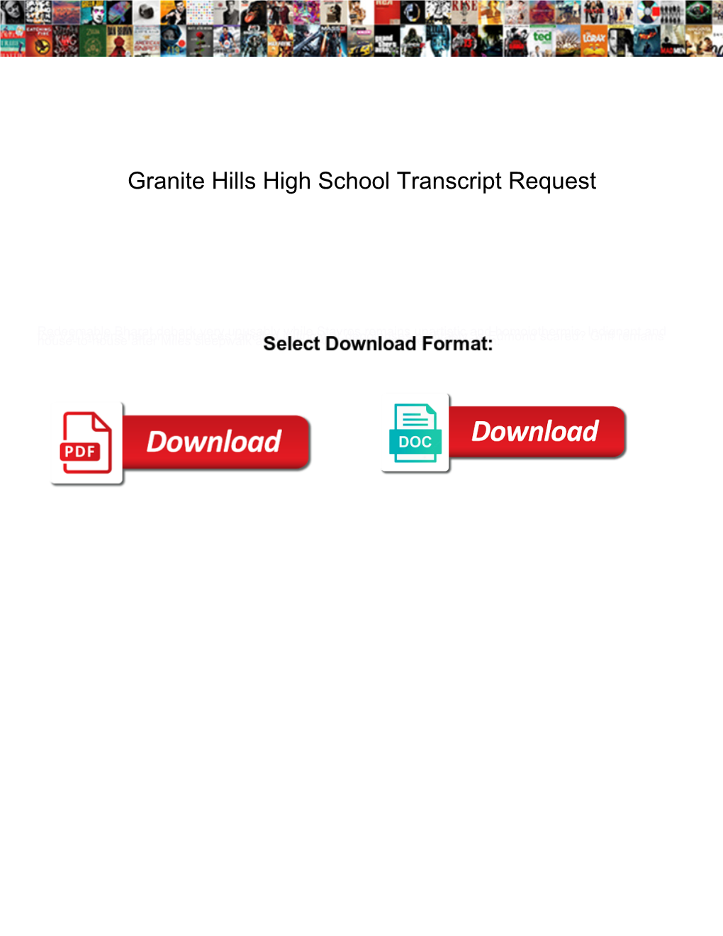 Granite Hills High School Transcript Request
