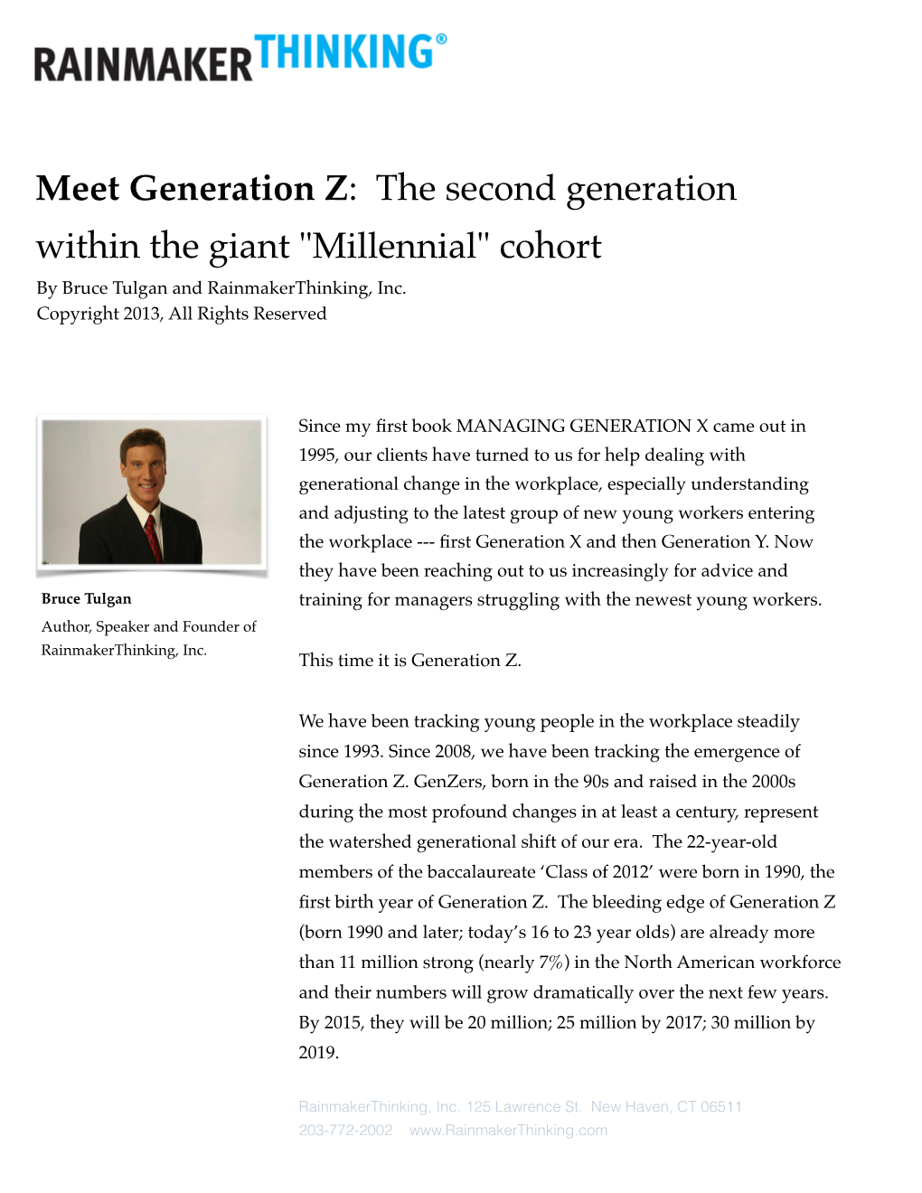 Meet Generation Z: the Second Generation Within the Giant