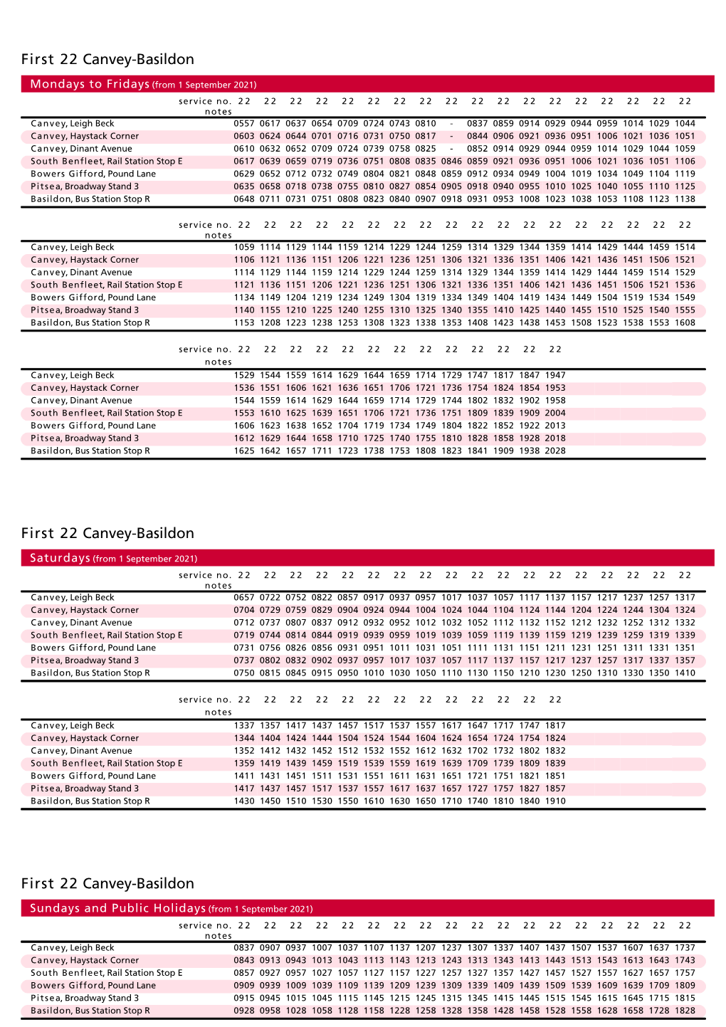 First 22 Canvey-Basildon