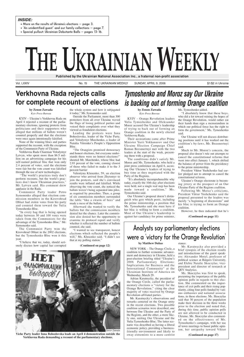 The Ukrainian Weekly 2006, No.15