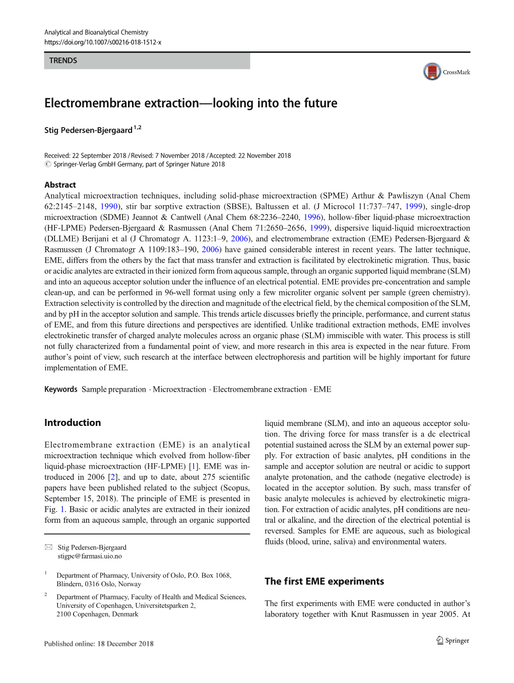 Electromembrane Extraction—Looking Into the Future