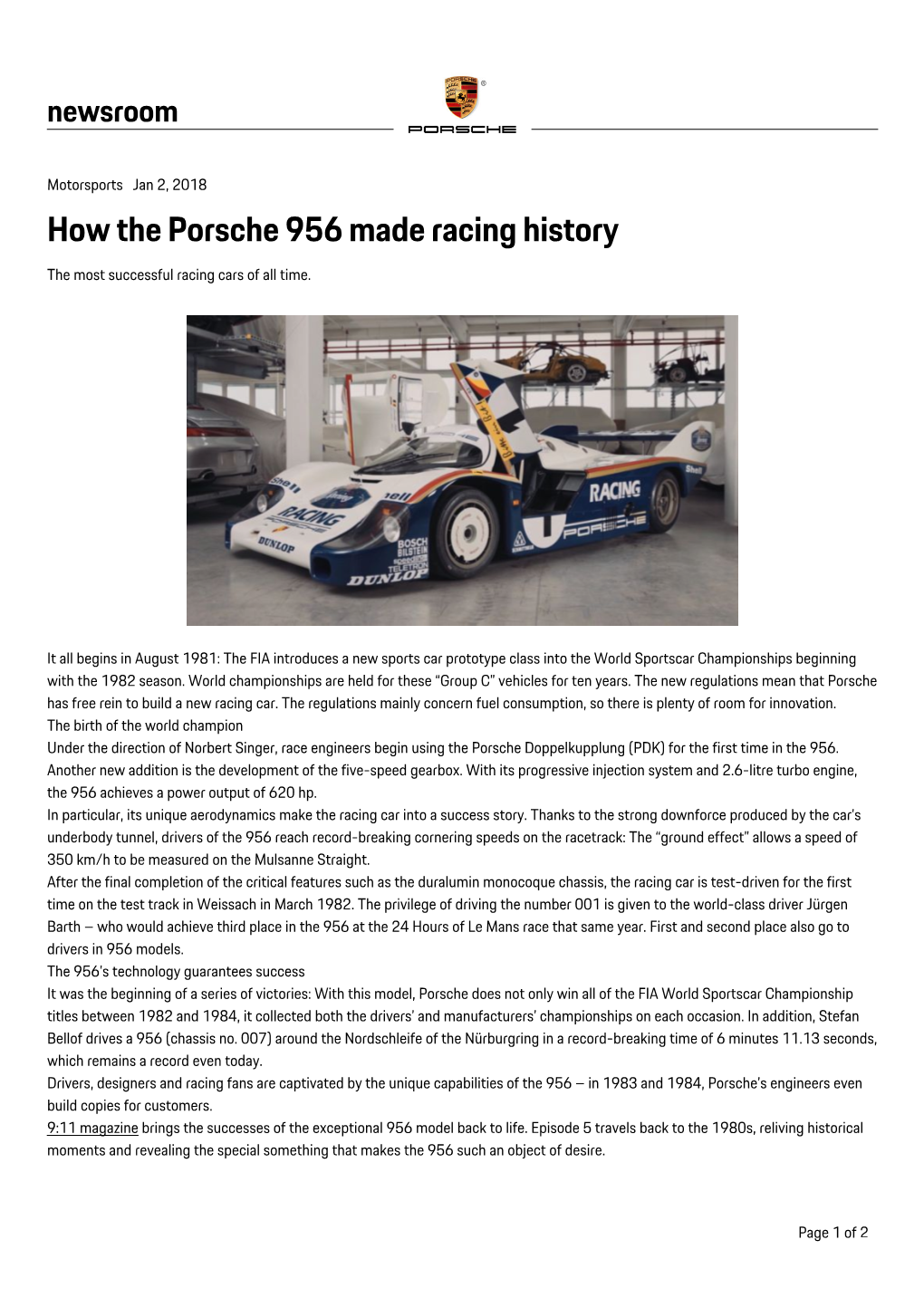 How the Porsche 956 Made Racing History the Most Successful Racing Cars of All Time