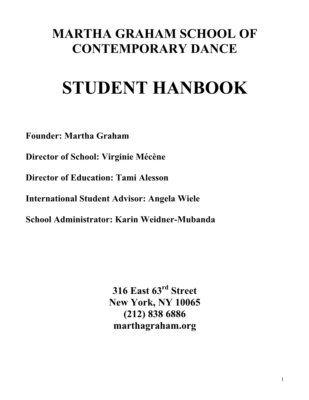 Student Hanbook